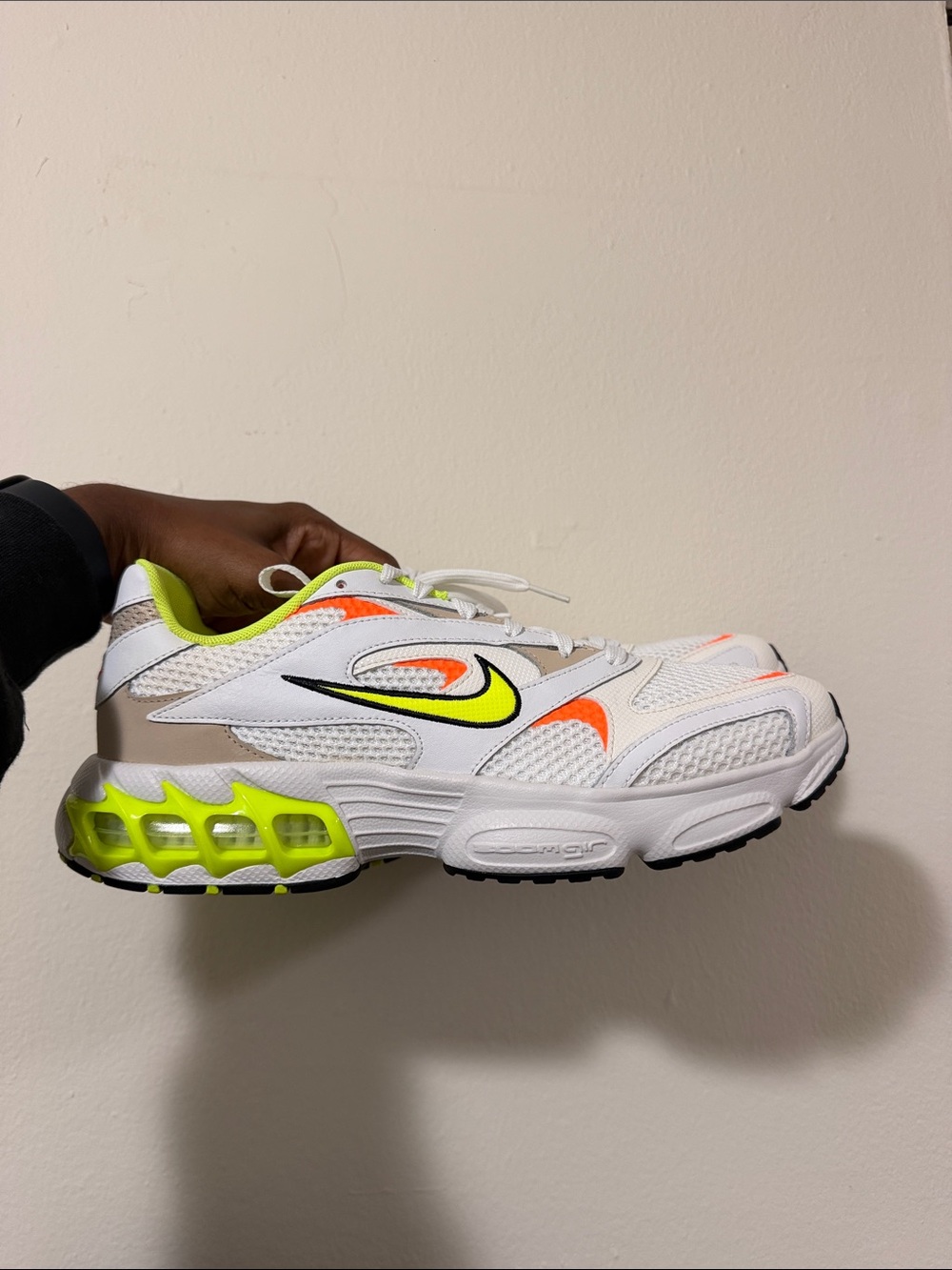 NWB Women’s Nike White Neon Yellow & Orange Zoom Air Fire Sneakers